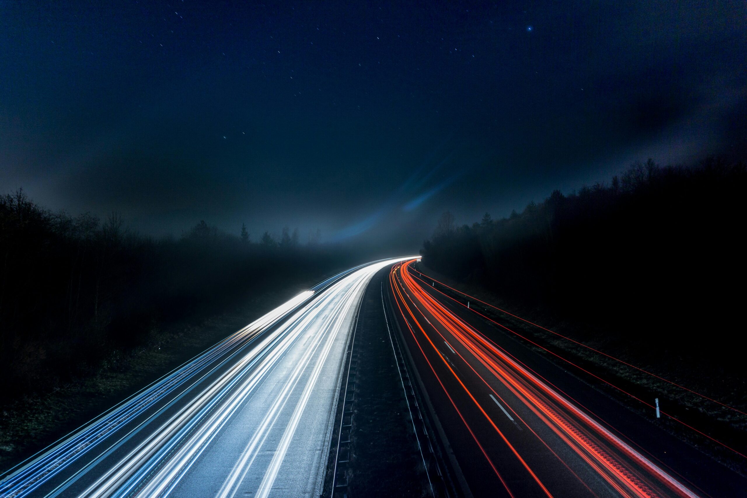 Leichte Wanderwege Auf Dem Highway Bei Nacht