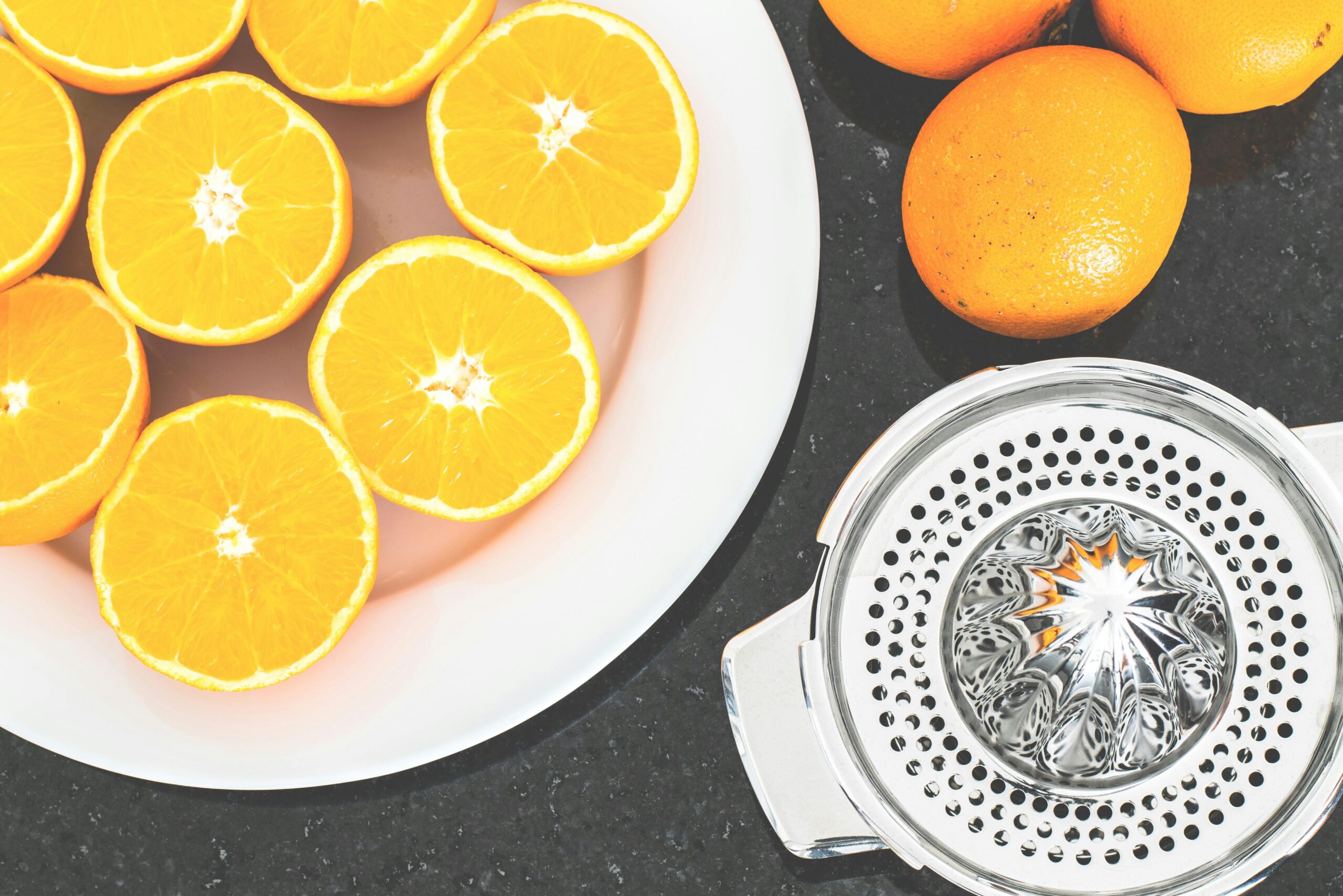 Orangenscheibe Auf Teller